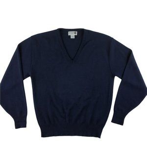 Vintage Mens Sweater RHM classic M made in USA blue V-neck 80s golf unisex soft